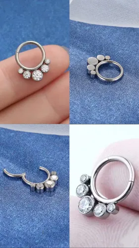 Piercing Septo Argola Clik Titânio Indiano Zircônias