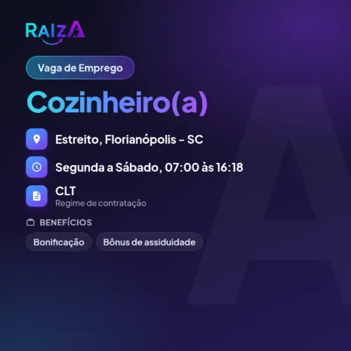 Cozinheiro(a) - Florianópolis/SC