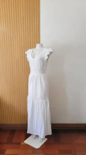 Vestido lalibela branco longo laise/festa verão