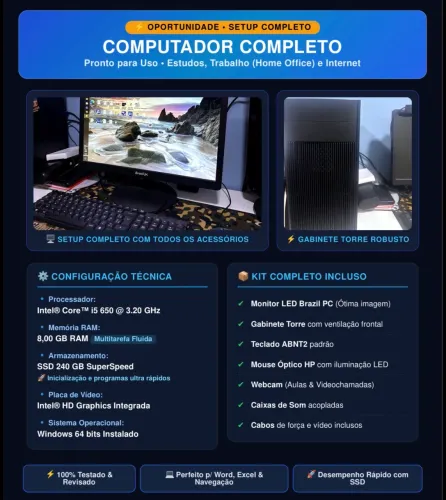 Computador Completo - Pronto para Uso