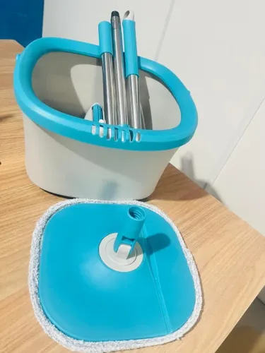 Mop Giratorio Cubo Flashlimp com Balde Refil Microfibra Limpeza de Pisos Casa Apartamento