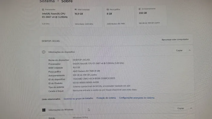 PC Gamer Completo RX 7600 8GB | Xeon E5-2667 v4 | 16GB RAM | Monitor Samsung Curvo