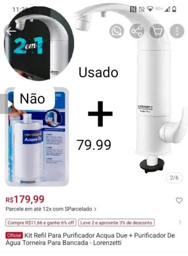 Torneira pia cozinha WhatsApp *