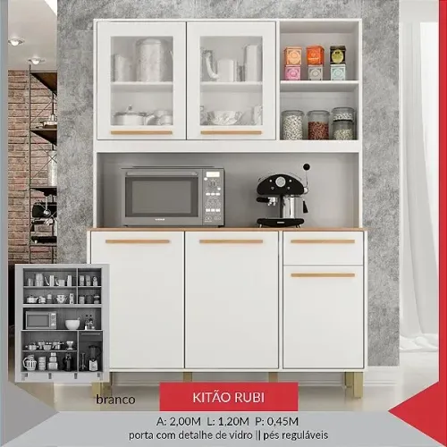 Armário de cozinha Rubi - Branco 