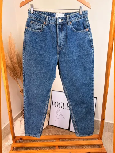Calça jeans Mom azul Zara 40
