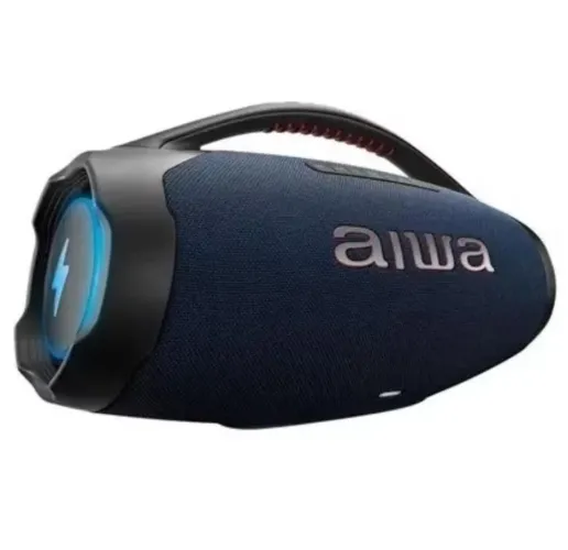 Caixa de Som Boombox Plus AIWA BBS-01-LBL 200W Bluetooth 30H IP66 USB RGB<br>AZUL<br>*R$1199,00*