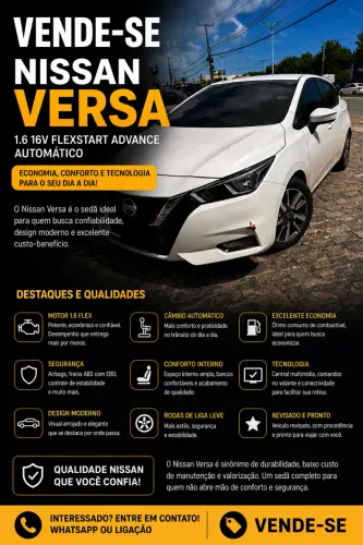 Nissan Versa Advance 1.6 16V Flex AUT 2022