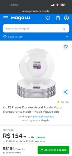 Pratos duralex novos 