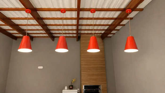 Kit com 4 luminárias vermelhas
