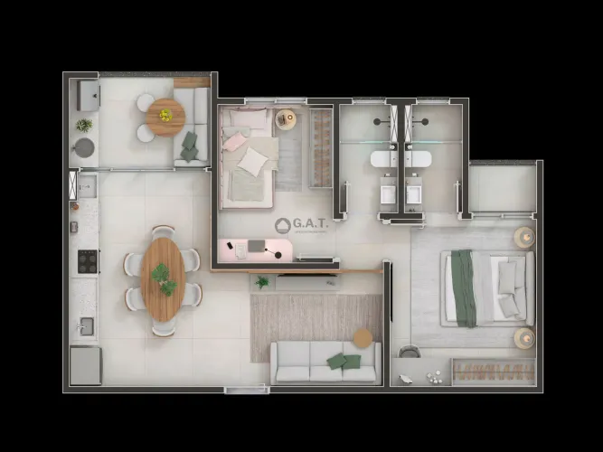 Apartamento à venda na Vila Lucy, Sorocaba-SP: 2 quartos, 1 suíte, 1 sala, 2 banheiros, 1