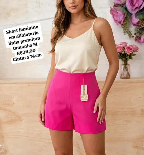 Short feminino em alfaiataria