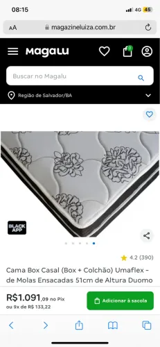 Cama box nova, sem uso