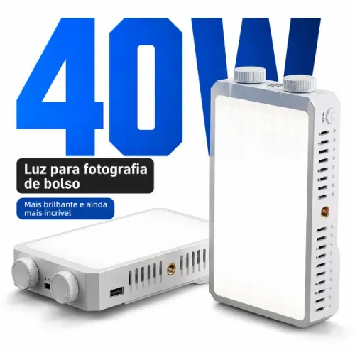 Luz LED 40W para fotografia/gravação portátil bicolor (Novo)