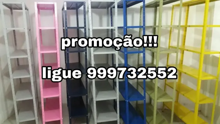 Estante de ferro cinza 6 bandejas com pintura eletrostática