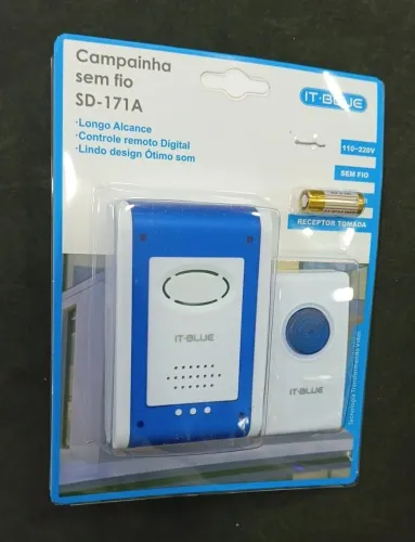Campainha Sem Fio IT-BLUE SD-171A Bivolt (110-220V) ? Longo Alcance