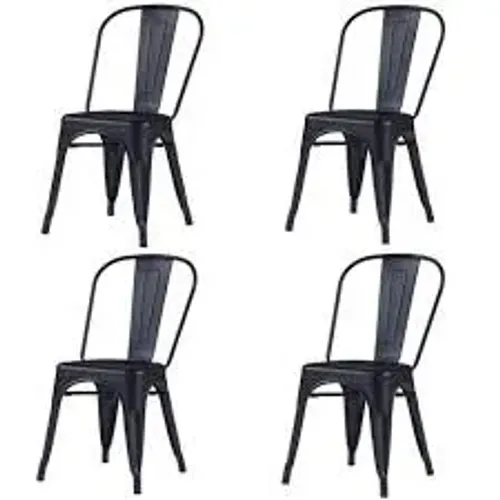 Kit 4 Cadeiras Tolix Iron Titan Aço Preto Promoção quima total R$150 cada