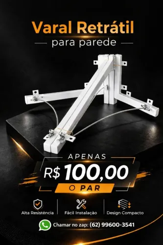 Varal retrátril de parede - muito bom - Goiânia e Aparecida