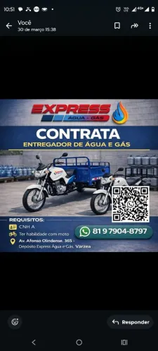 Vagas de trabalho pra entregar motorizado