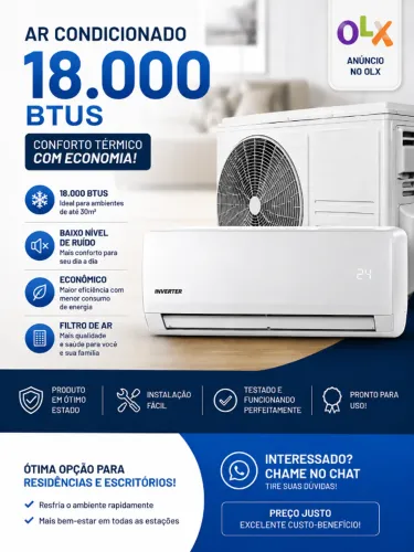  AR CONDICIONADO NOVO 18.000 BTTUS (DIRETO DA FABRICA)