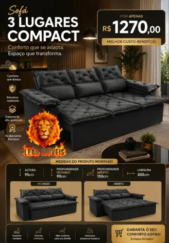 Sofá Retrátil Compact
