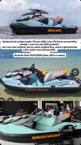 Jetsky seadoo WAKE 170 ano 2022 perfeito revisado + carreta 2021 NÃO ACEITO TROCA