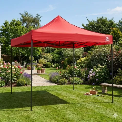 Tenda Gazebo Dobrável Pagoda 3m x 3m Oxford Vermelha Bel