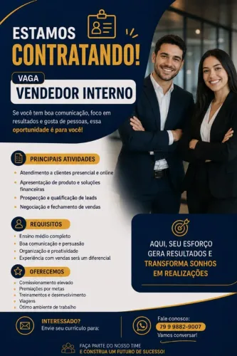 VAGA PARA VENDEDOR INTERNO