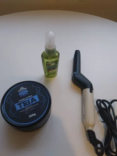 Kit cabelo pomada, óleo e pente elétrico