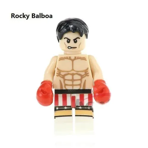 Minifigure Rocky Balboa 5cm - Miniatura de Coleção Lutador de Boxe