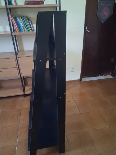 Estante em MDF preta 5.prateleiras