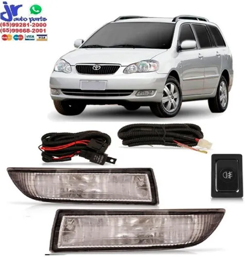 Kit Farol de Milha Auxiliar Corolla Fielder 04 05 06 07 08 - Auxiliar Neblina 