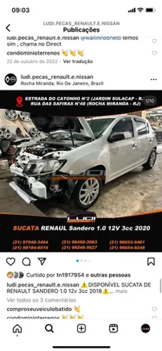 Sucata sandero 1.0 12v 2020