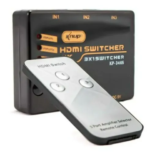 Hub Switch Hdmi 3 Entradas E 1 Saída Hdmi 4k