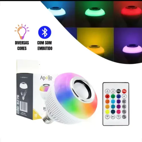 Lâmpada LED RGB com Bluetooth e Controle Remoto