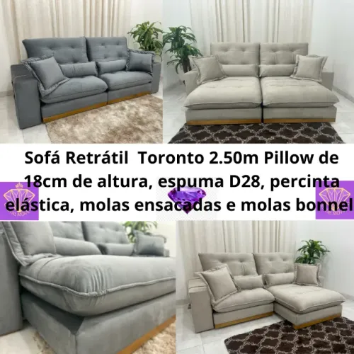 Sofá Retrátil e Reclinável Toronto 2.50m LD