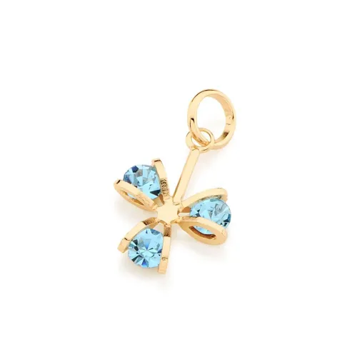 Pingente Rommanel flor pedra azul