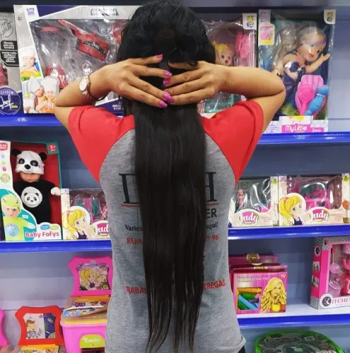 Cabelo Humano 70cm 146g 8,15 Castanho Medio Liso Top