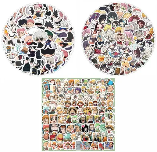 Kit 220 Adesivos de One Piece Demon Slayer - Kimetsu No Yaiba Jujutsu Kaisen Pcs Unidades