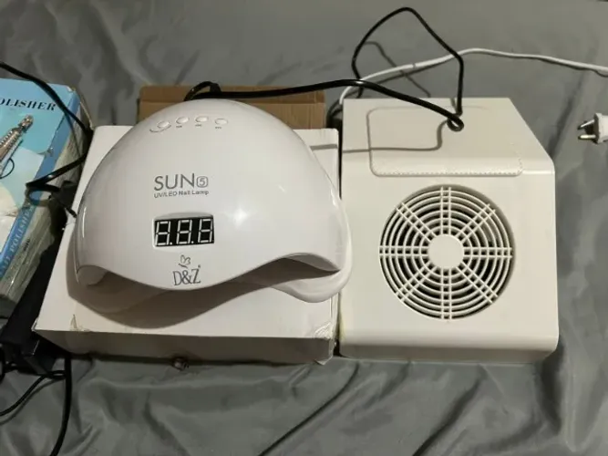 Kit Completo para Nail Designer - Lixa Elétrica + Cabine UV/LED + Coletor de Pó 