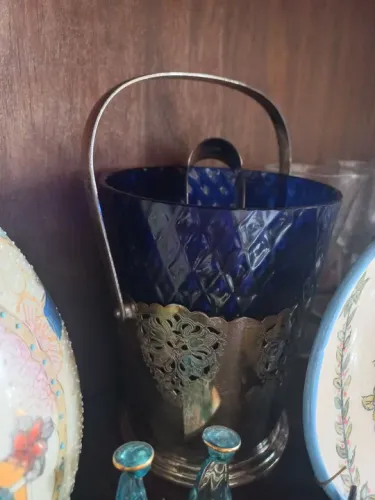 Balde de gelo vintage em prata
