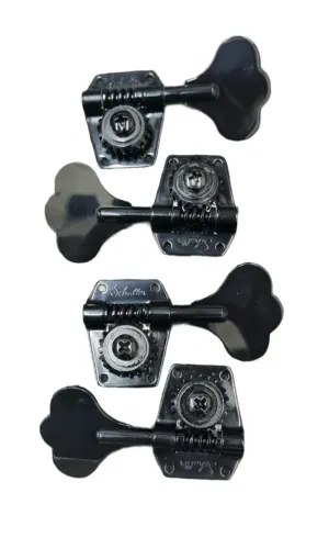 Tarraxas Schaller P/ Contrabaixo Bass BM Black Chrome 4 Left Splitted 20,3