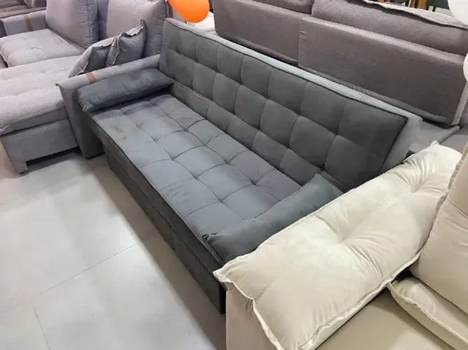 Sofá cama no veludo por apenas 1.199,00 à vista!