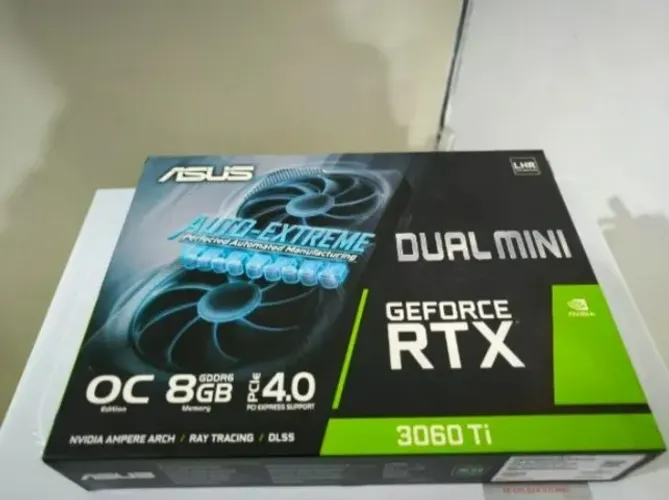 Placa de Vídeo ASUS Dual GeForce RTX 3060 Ti MINI OC 8GB