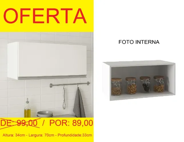 Aéreo de geladeira com puxador cava - a pronta entrega