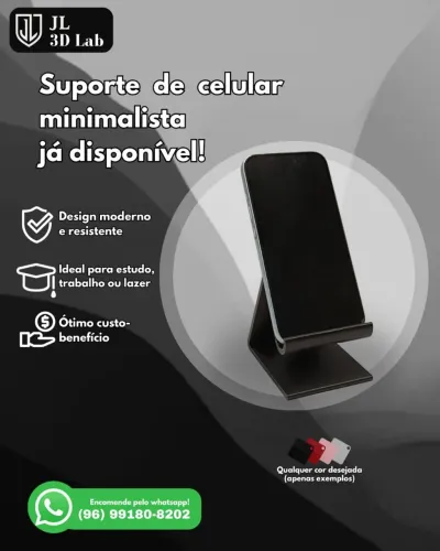 Suporte de celular minimalista e prático 