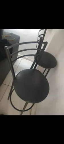 Conjunto de 2 Cadeiras de Jantar em Metal Preto