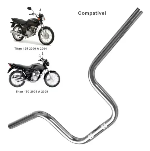 Guidão Moto Cromado Modelo Original Aço Titan E Fan 125 150