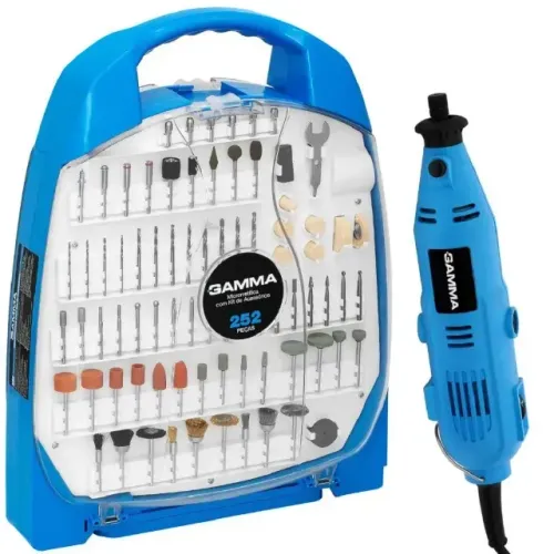 Micro Retifica Profissional Elétrica 220V C/252 Acessórios Gamma 