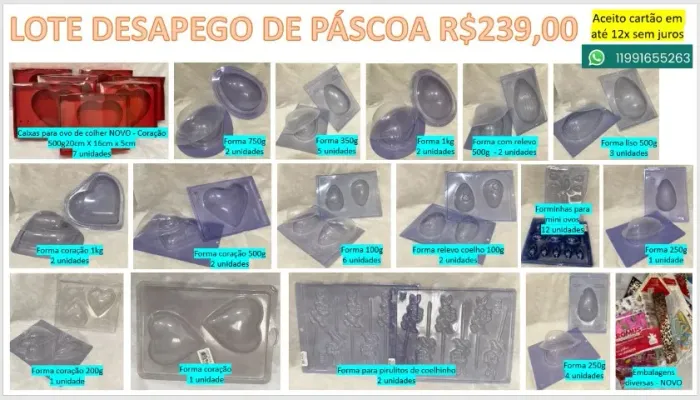 LOTE FORMAS PARA OVOS DE PÁSCOA