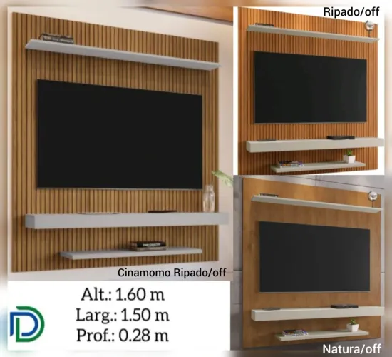 Painel para TV Leme Ripado para até 60" na Caixa